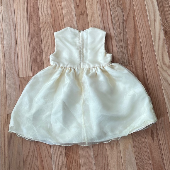 American Girl Dress Girls 3T Yellow Floral Embroidered Organza Easter Church - Picture 5 of 6